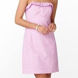 NWT Lily Pulitzer Brynne pink strapless dress size 8